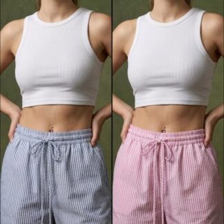 Women's Striped Casual Cotton Shorts Pink | Summer Shorts for Combo Pink and blue-26